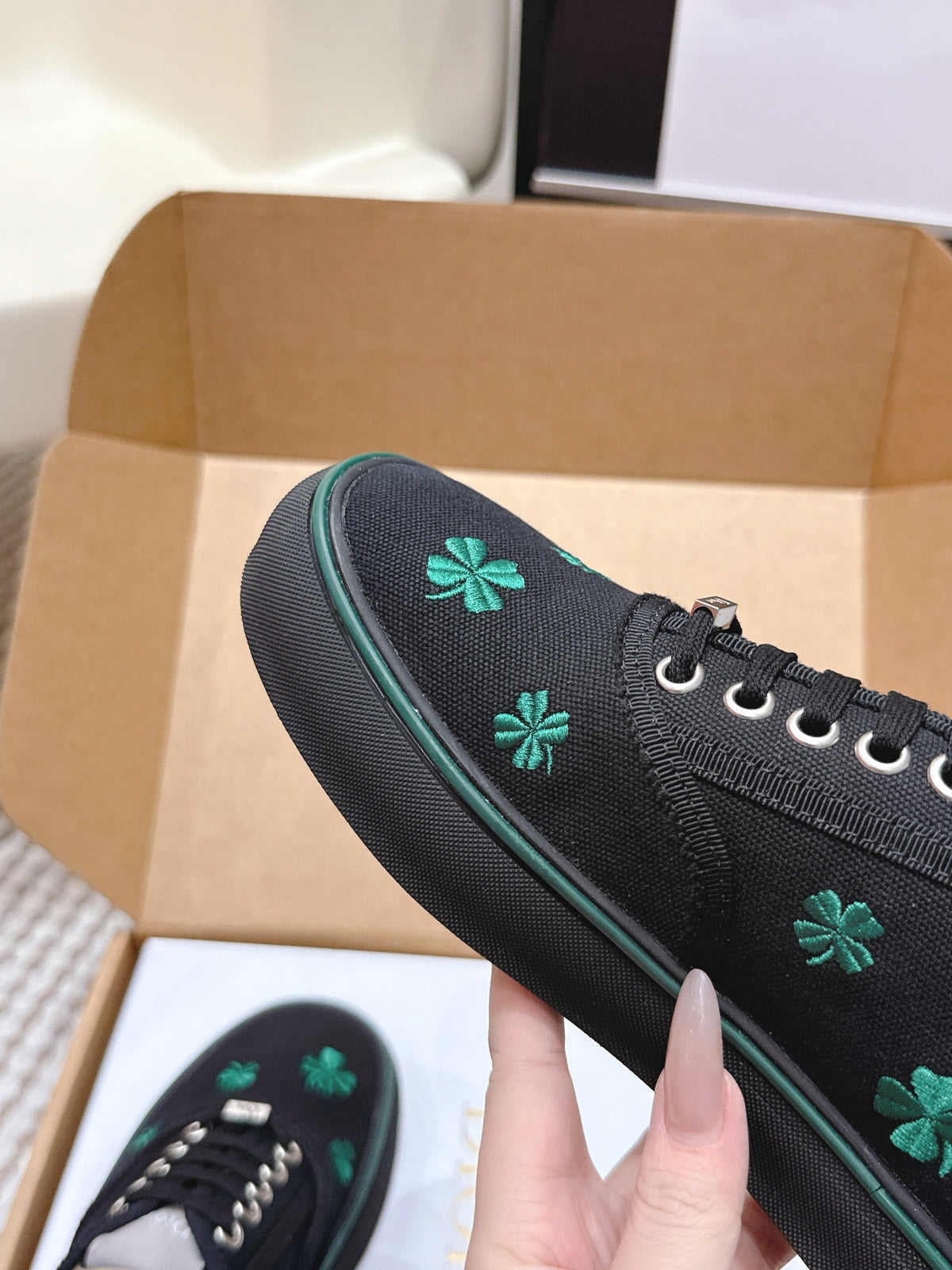 CD 26 Platform Sneaker Black Green Canvas 632438