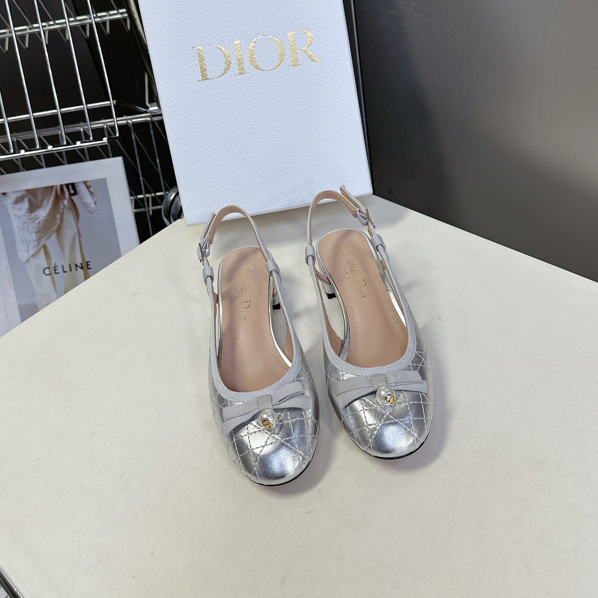 CD 25 Slingback Heel Silver 307174