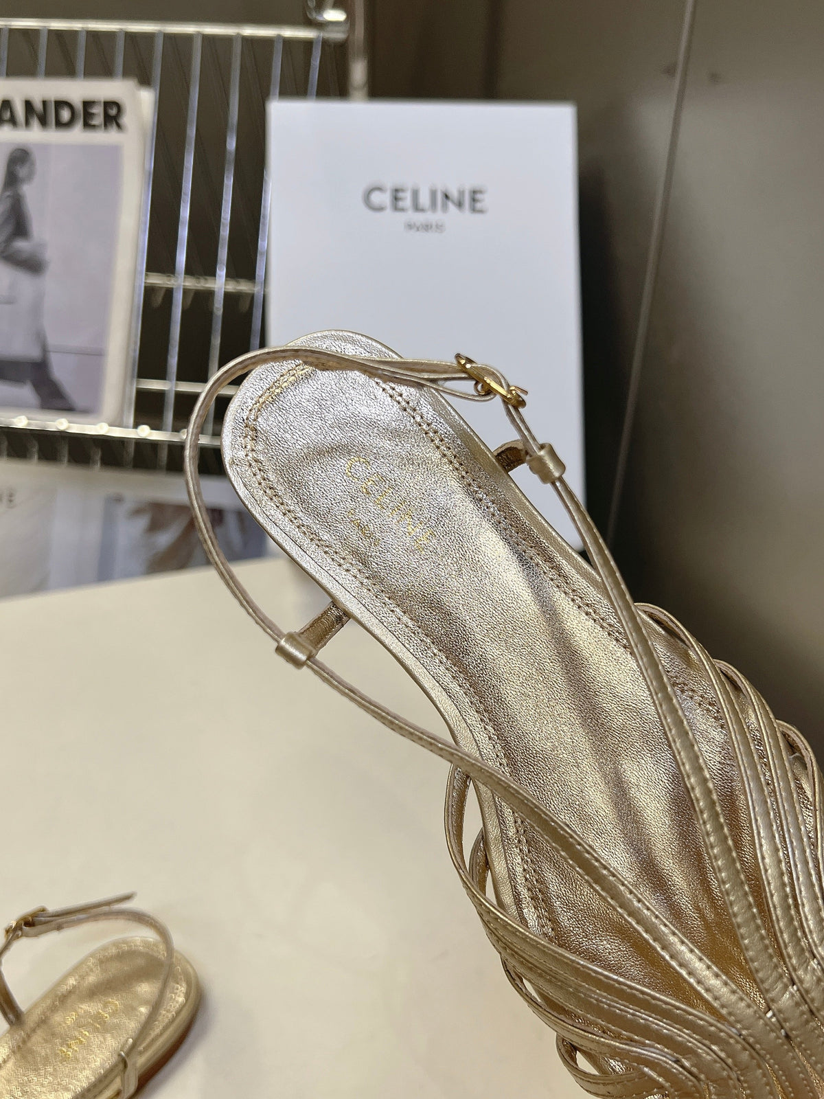 Celine 2026 Flat Roman Sandals Leather 895496