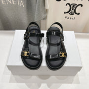 CELINE MAUD SANDAL WITH TRIOMPHE BLACK COWHIDE 236755