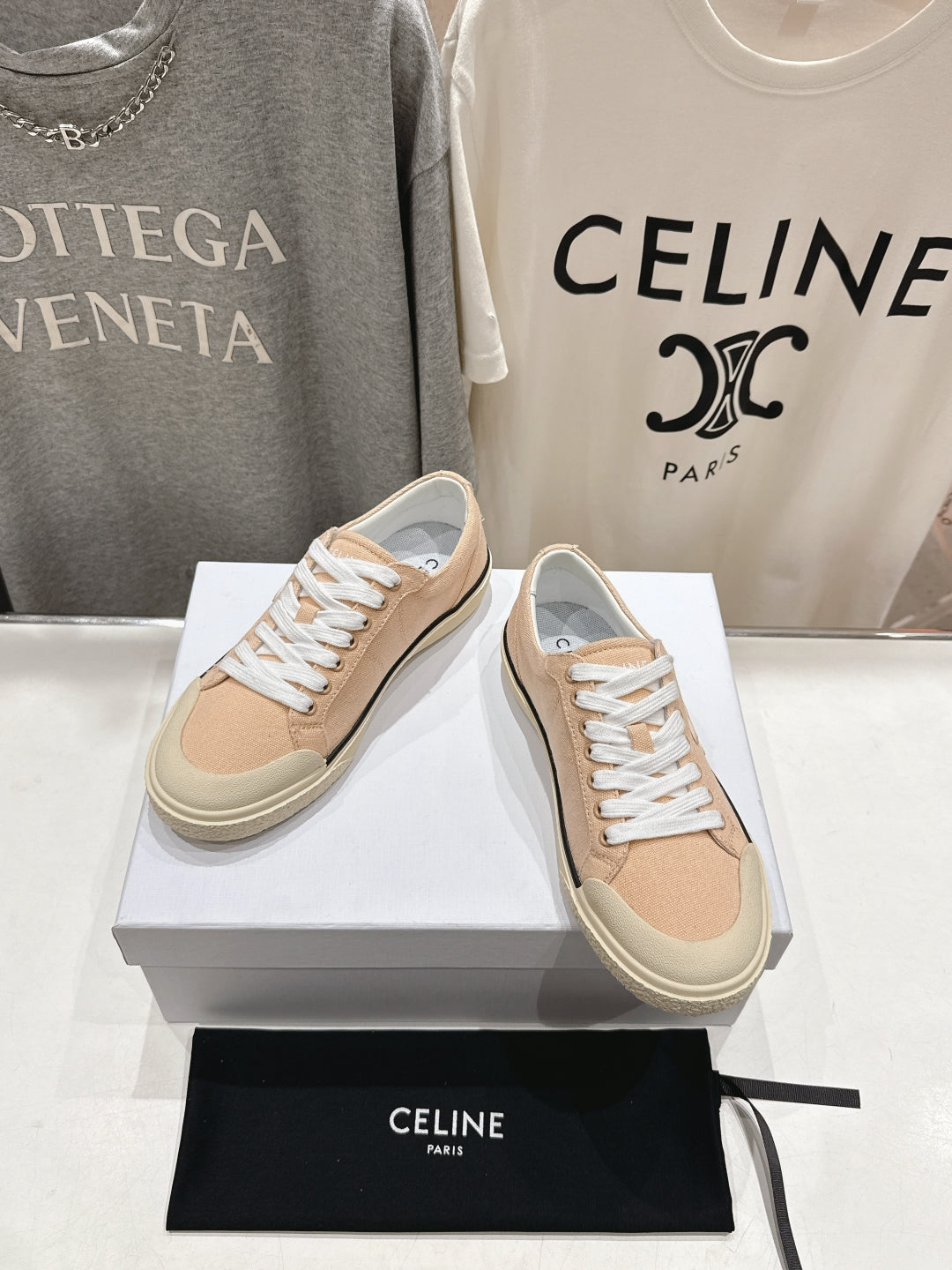 CELINE 25C Sneaker Sofr Apricot Canvas 236759