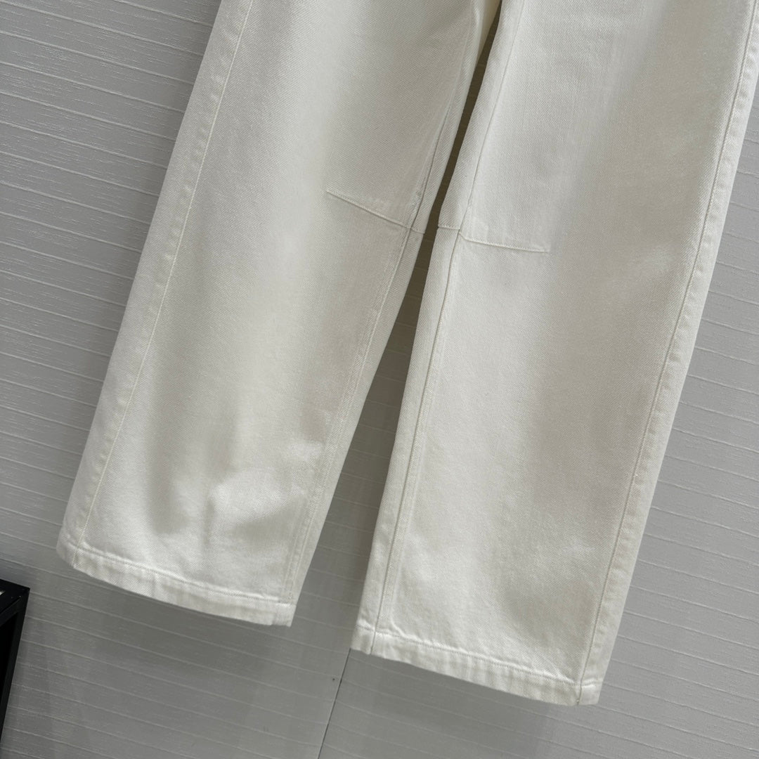 Loewe 25 Sickle Jeans White Denim Cotton