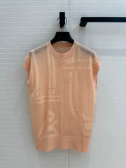 Hm 25 Short-sleeved Sweater Peach colorMesh Polyester
