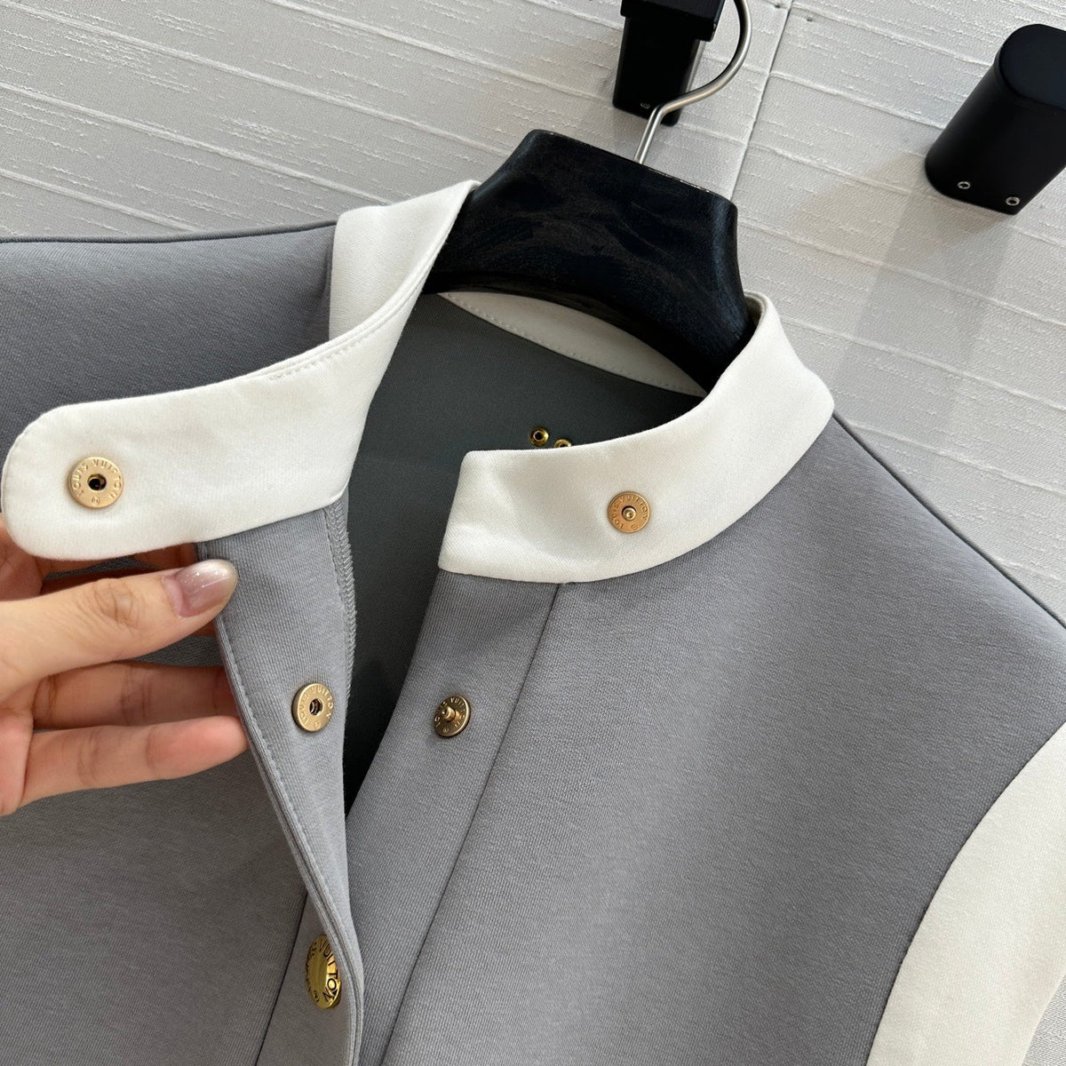LV 25 Princess Seams Dress Grey Polyester Cotton