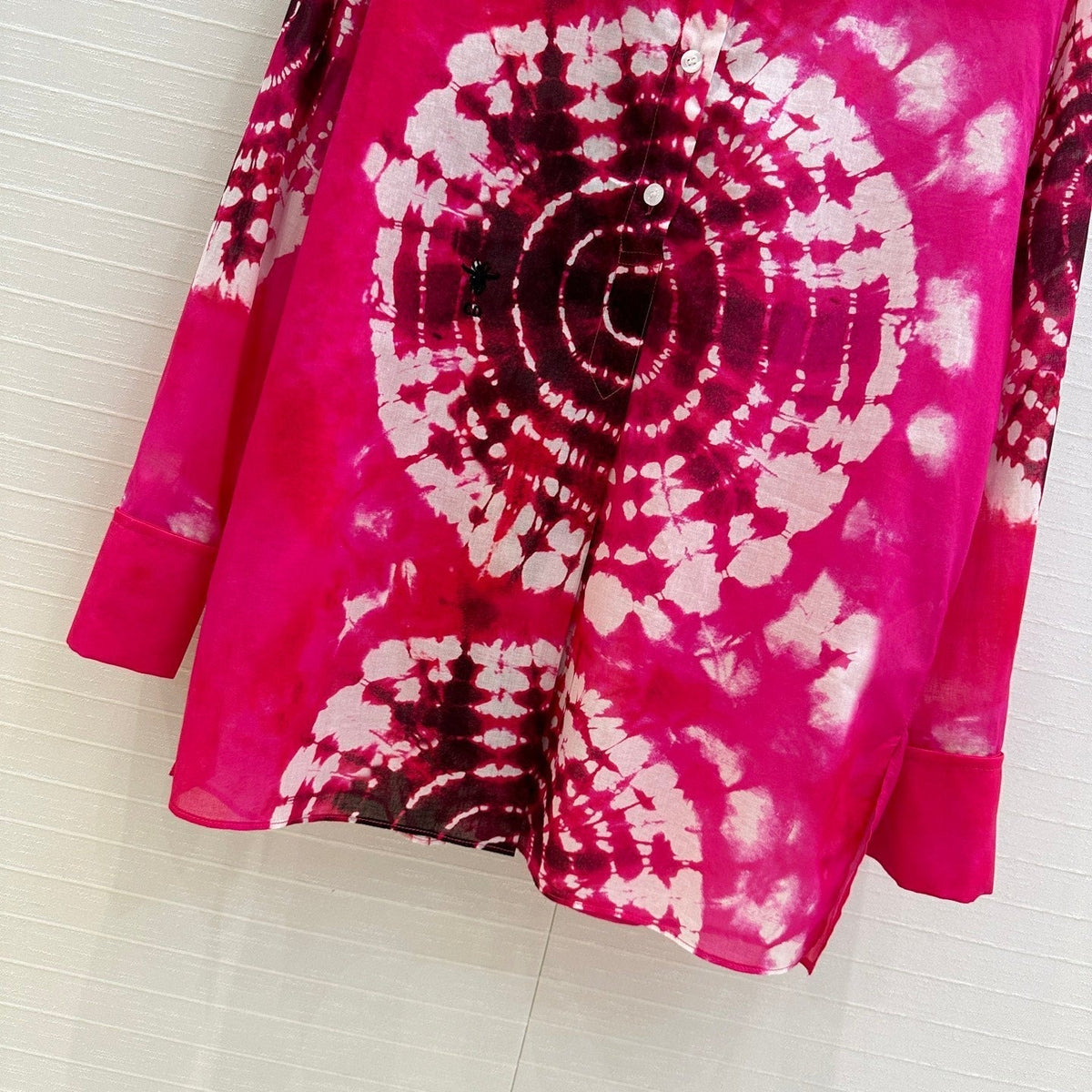 CD 25 Dopamine Dye Pattern Long-sleeved T-Shirt Pink Cotton