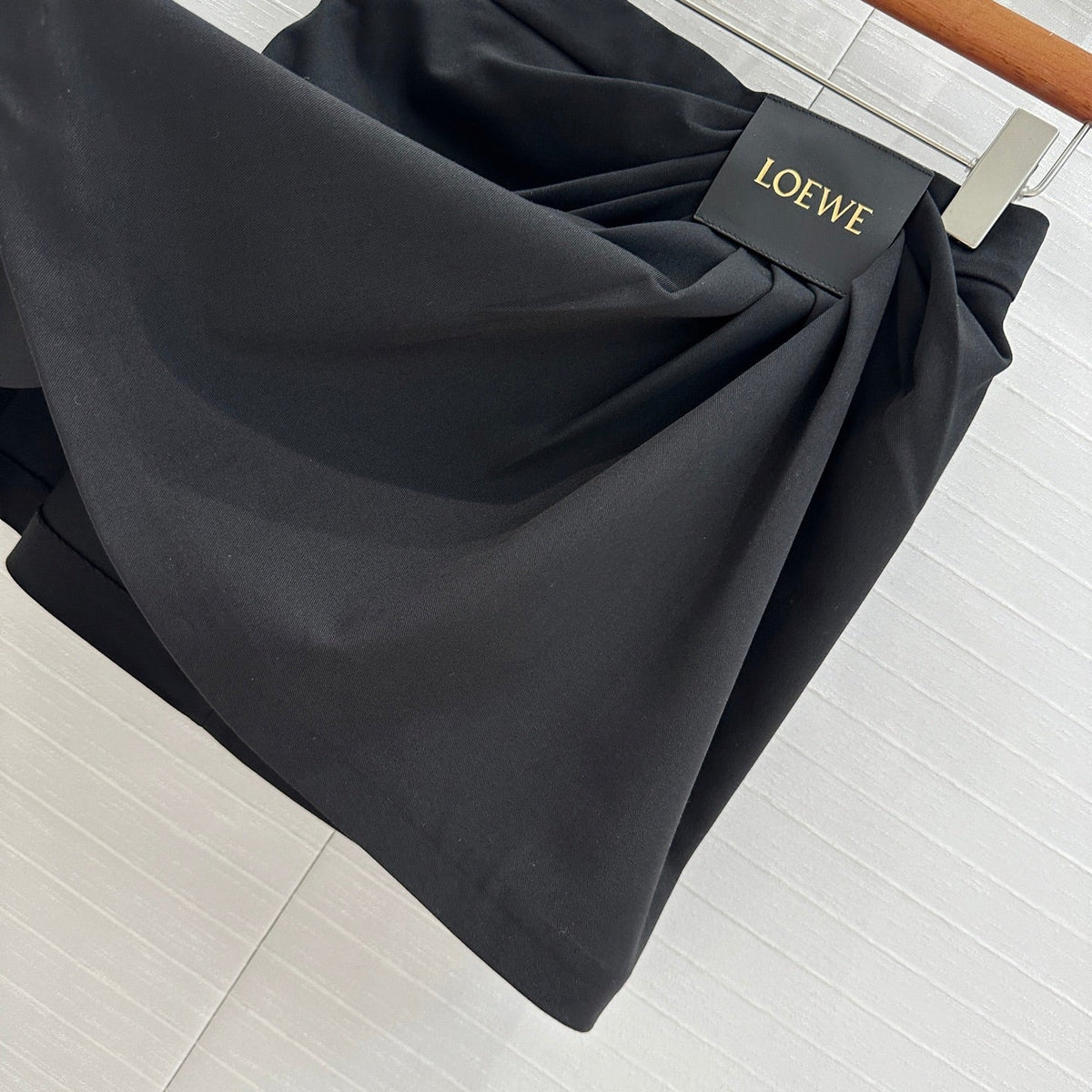 Loewe 25 Draped Skirt Black Polyester Fiber