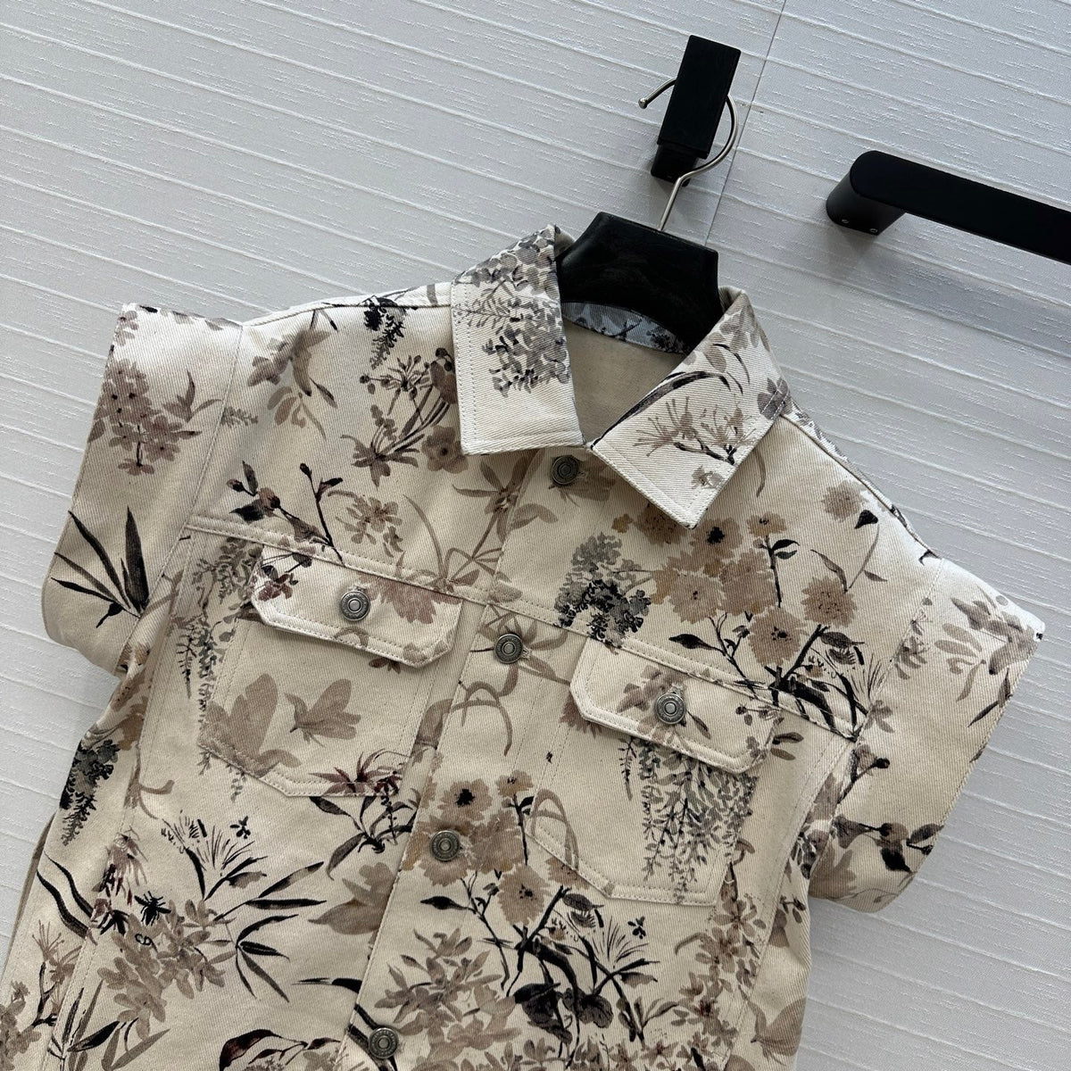 CD 25 Printed Denim Vest Cotton