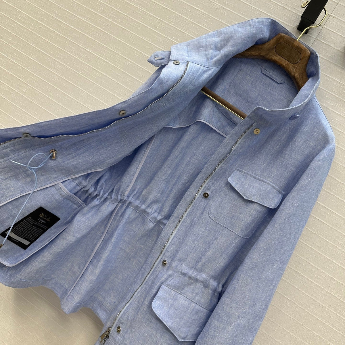 LP 25 Stand-up Collar Jacket Blue  Linen 272165