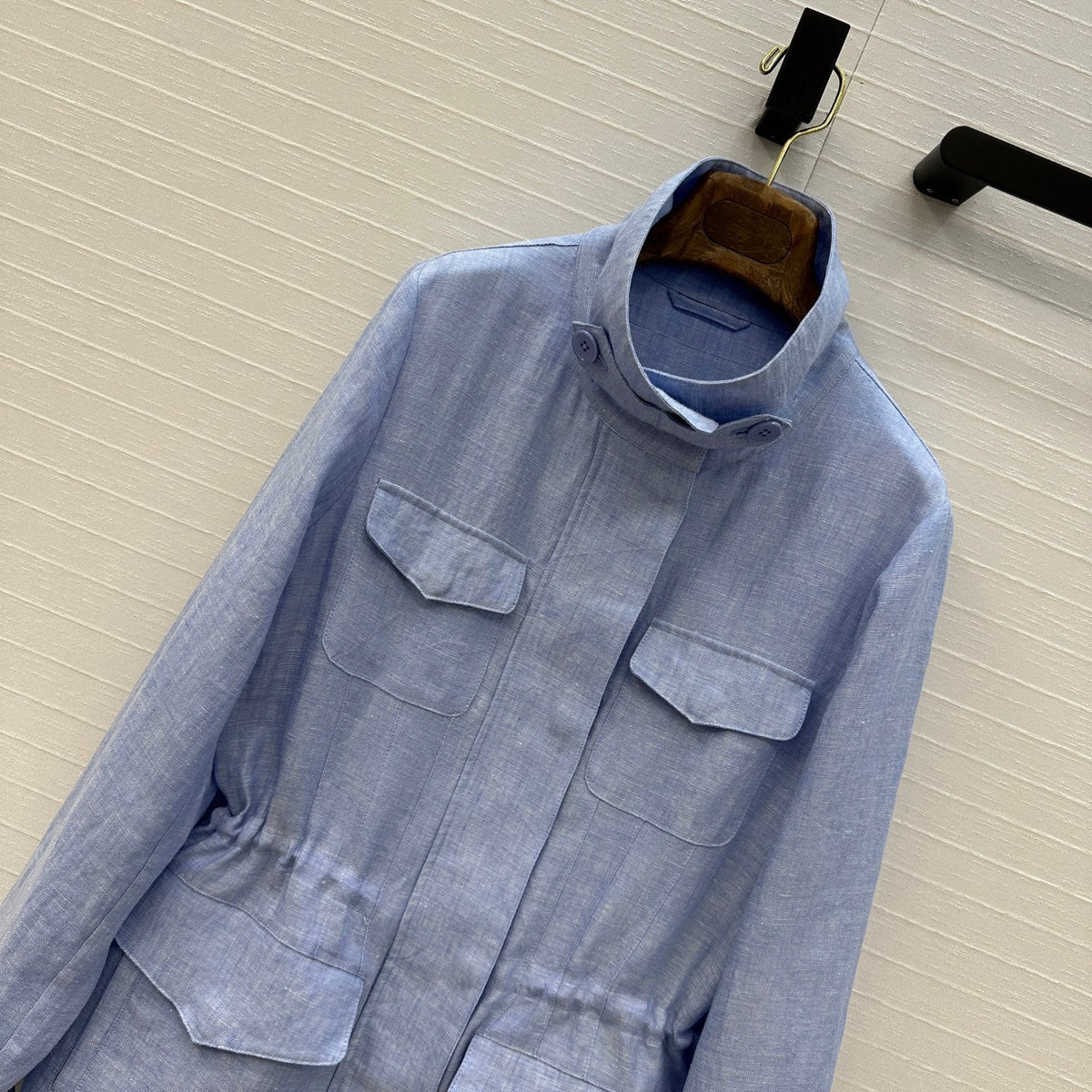 LP 25 Stand-up Collar Jacket Blue  Linen 272165
