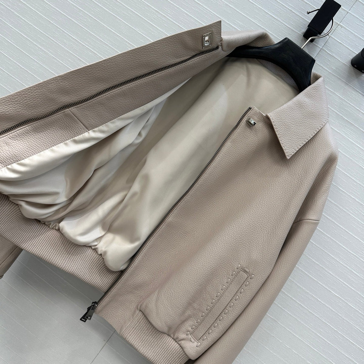 Fendi 25 Leather Jacket Light Camel 0022