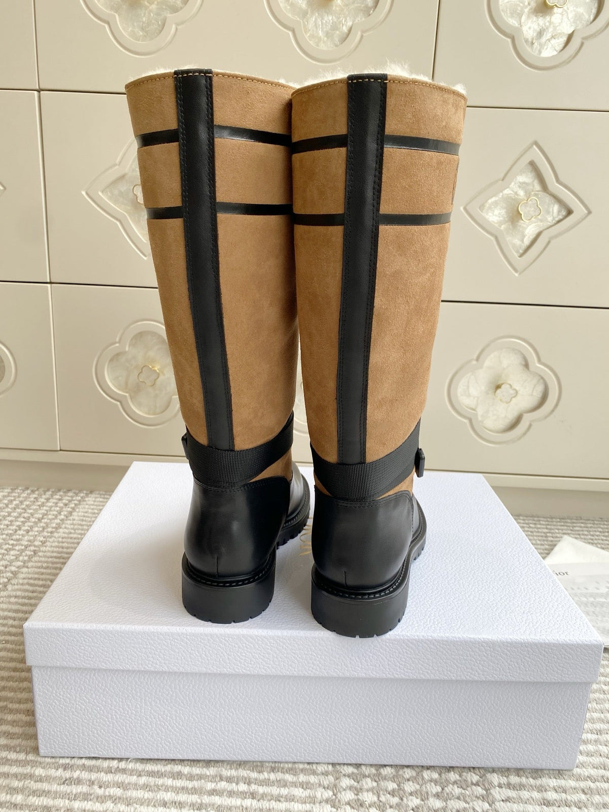 Dior 2025 Boot Black mix Brown Suede Cowhide 501185