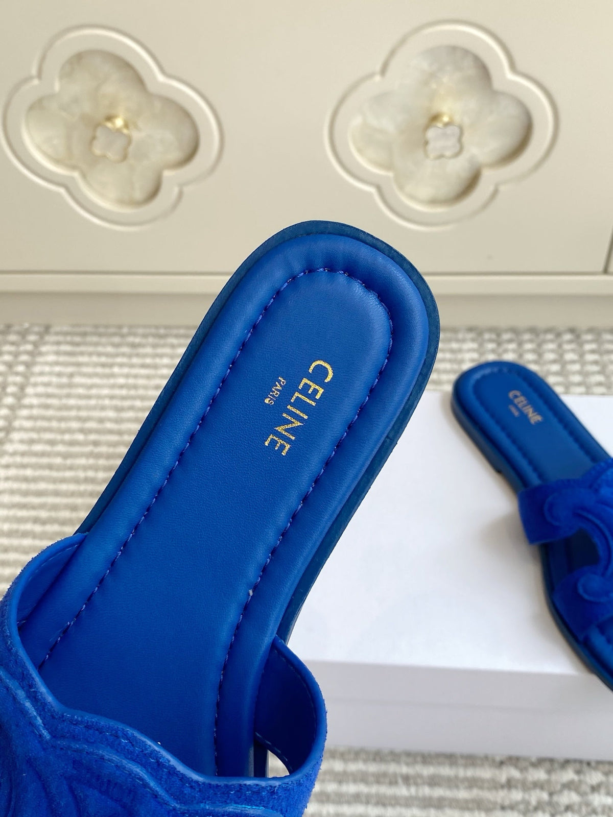 Celine 2026 Marina Triomphe Sandals Suede 955752