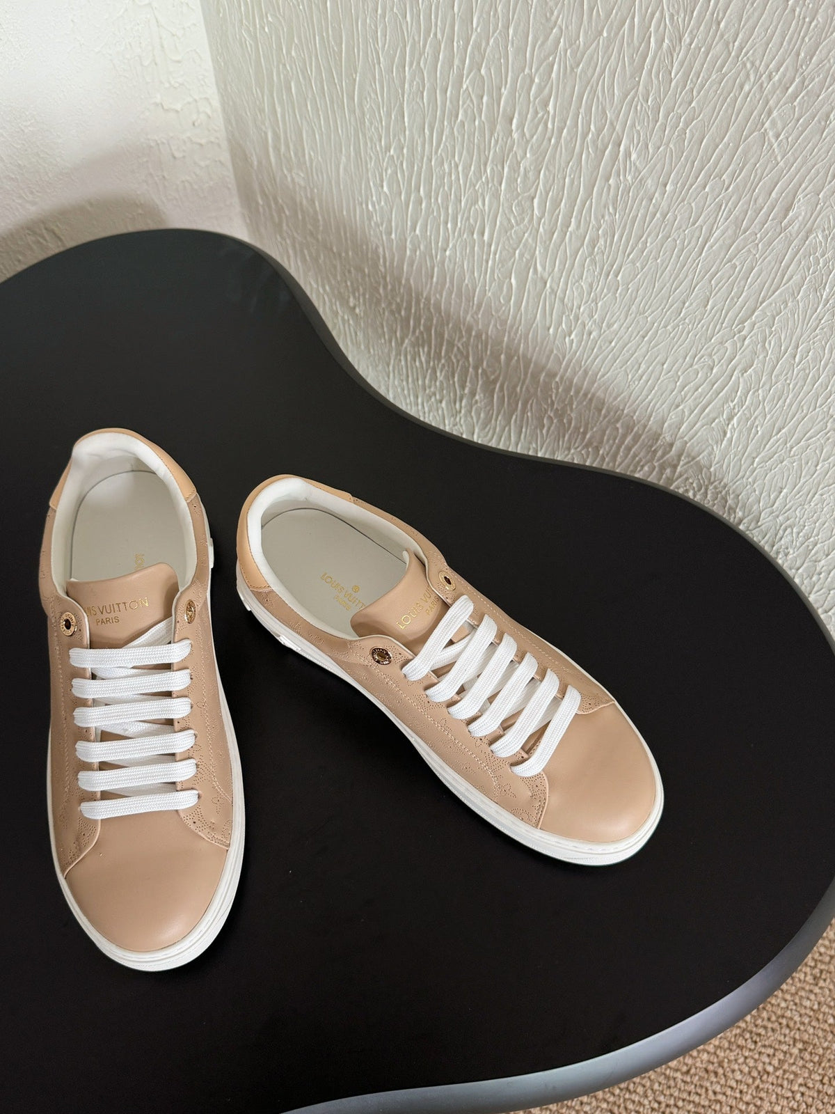 LV Sneakers Time Out Light Brown Monogram Calfskin