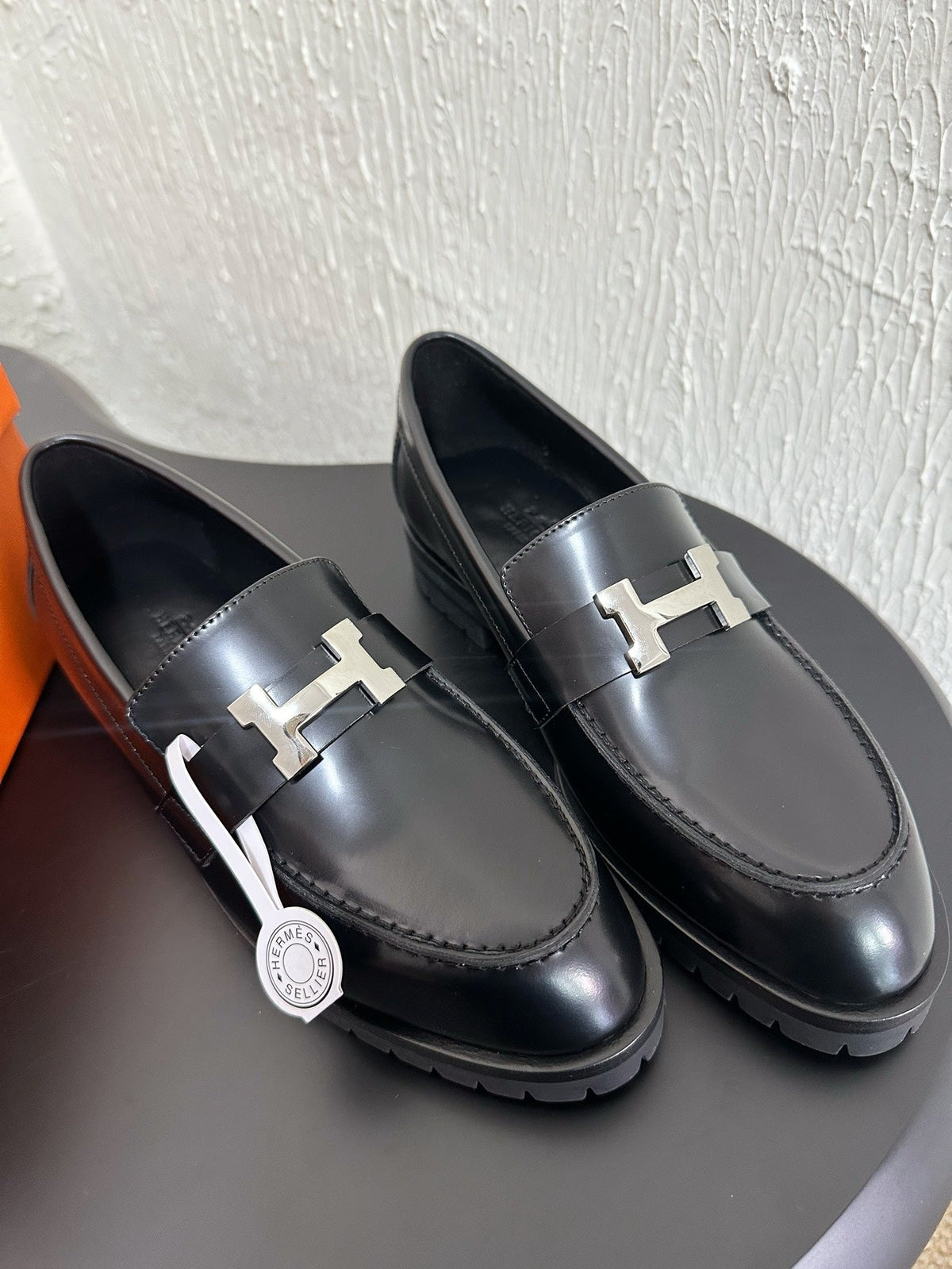HM Faubourg Loafer 30mm Black Color Cowhide 960935