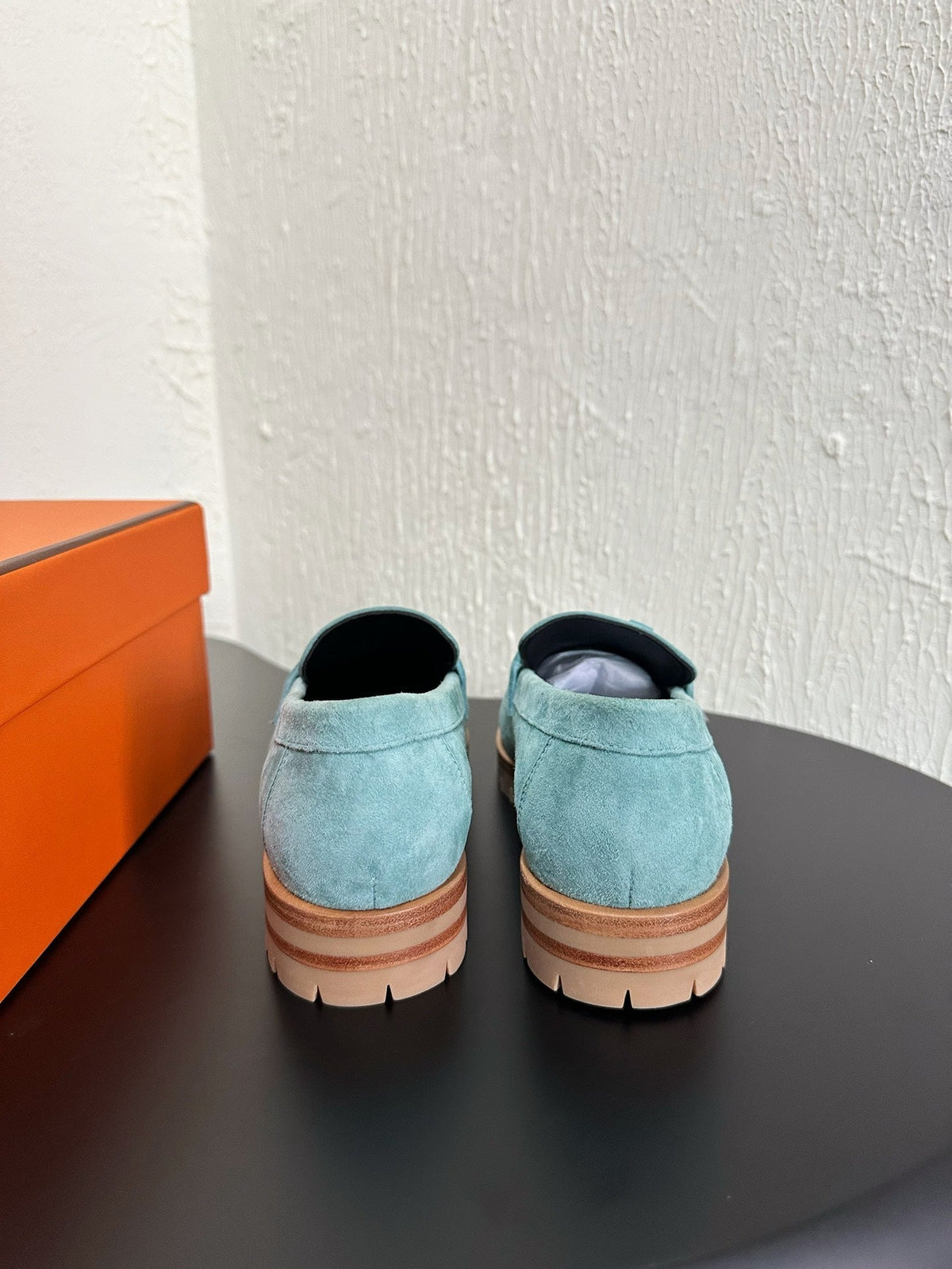 HM Faubourg Loafer 30mm Baby Blue Color Suede 960937