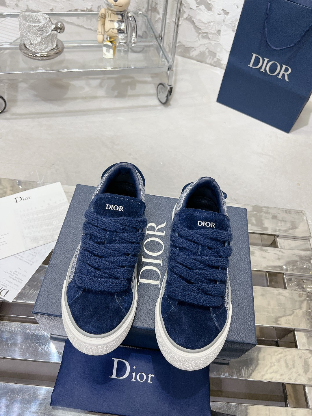 CD B33 Sneaker 30mm In Navy Blue Suede 100658