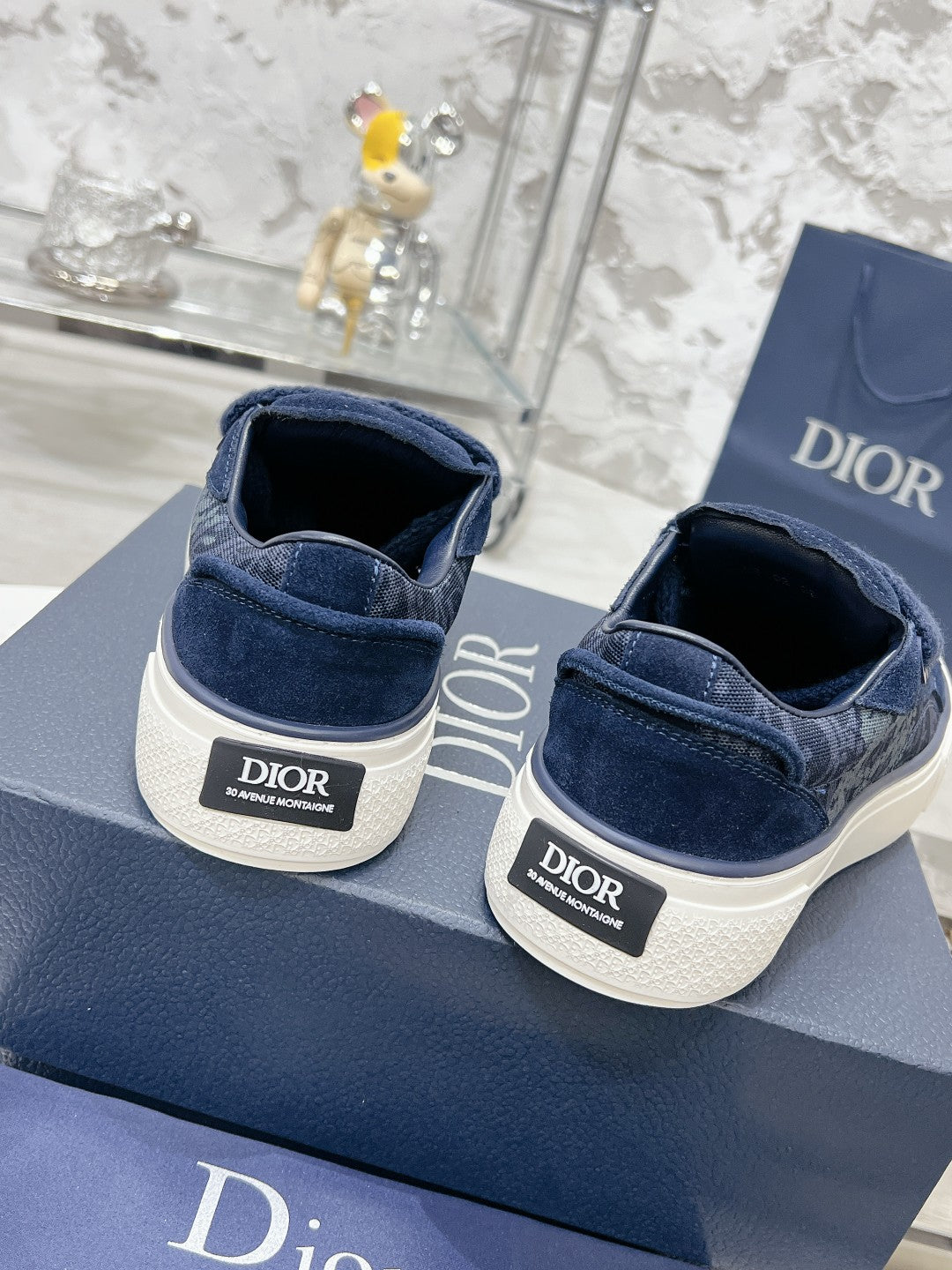 CD B33 Sneaker 30mm In Navy Blue Suede 100660