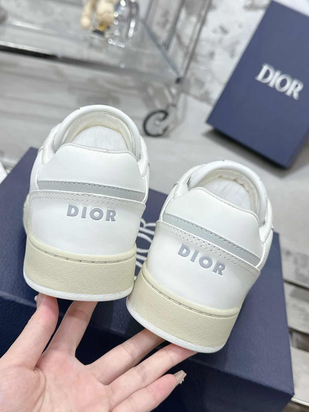 CD B27 Low-Top Sneaker 30mm In White Monogram Calfskin 100783
