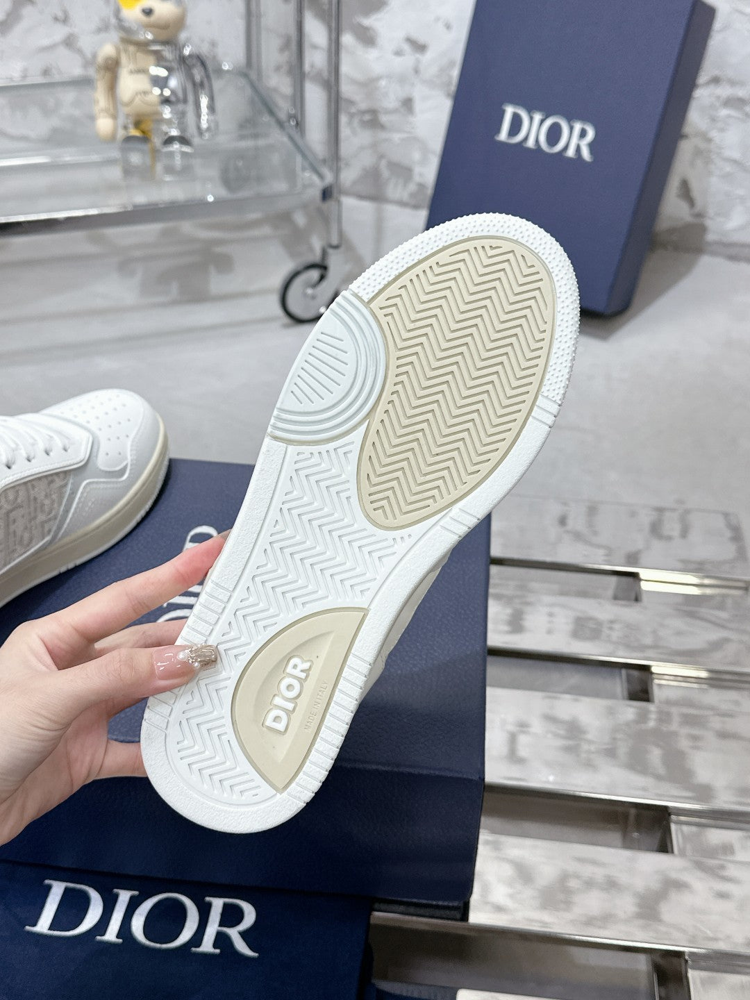 CD B27 Low-Top Sneaker 30mm In White Monogram Calfskin 100783