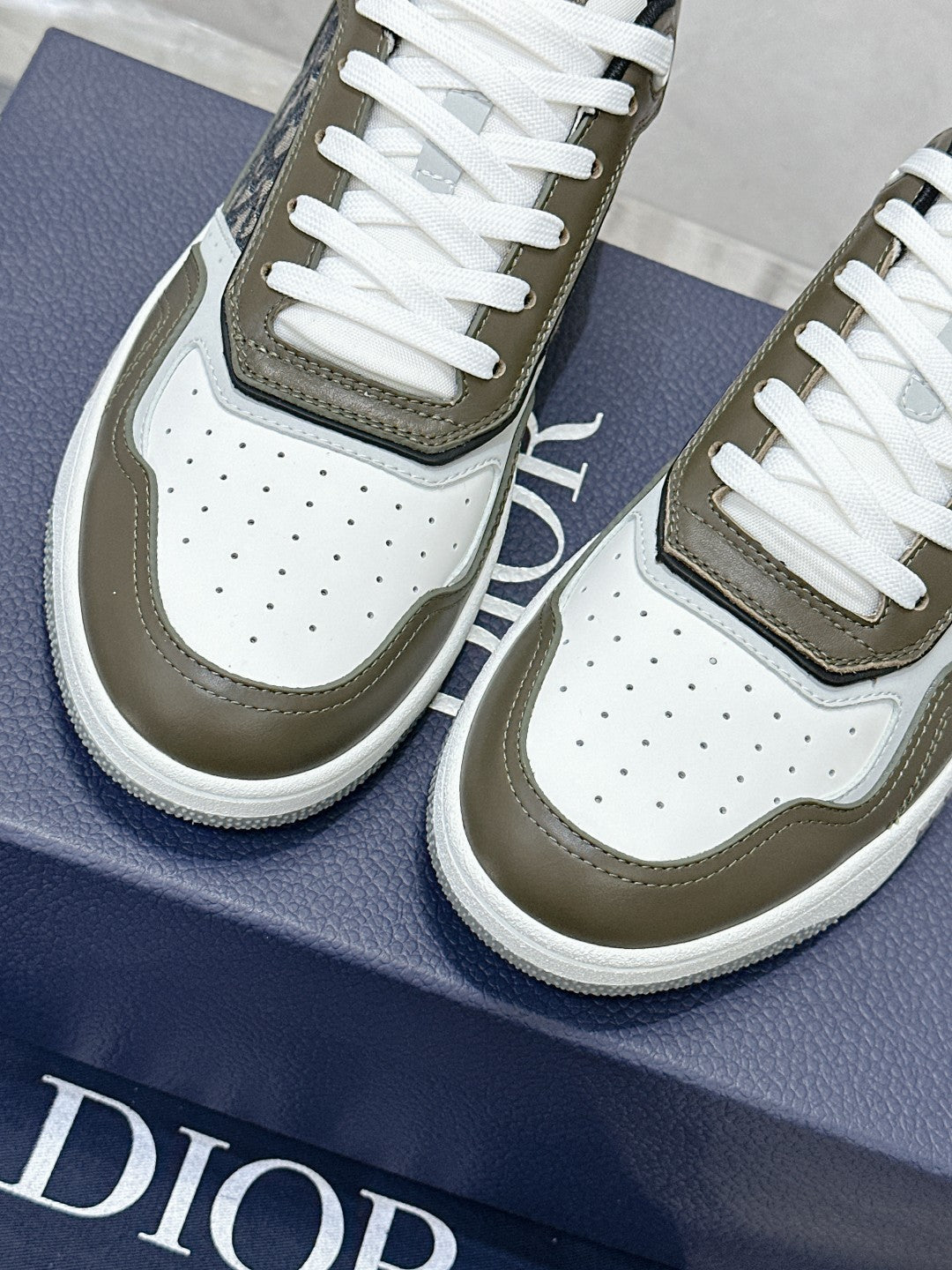CD B27 Low-Top Sneaker 30mm In Moss Brown Monogram Calfskin 100799