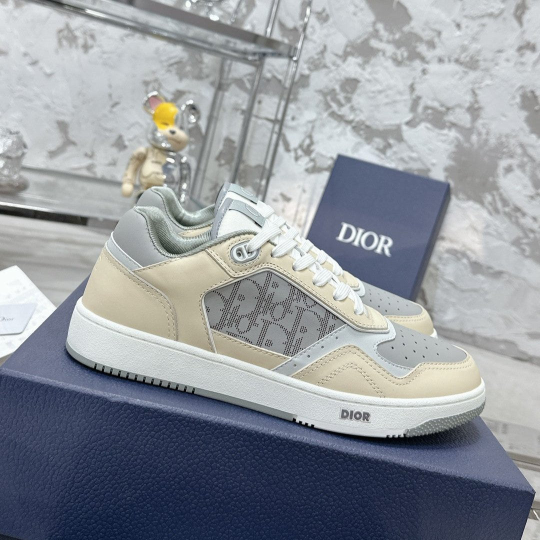 CD B27 Low-Top Sneaker 30mm In Beige Grey Monogram Calfskin 100811
