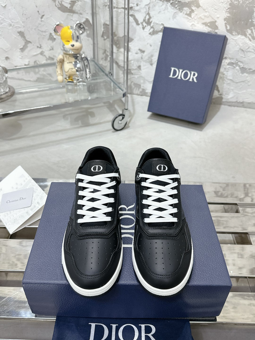 CD B27 Low-Top Sneaker 30mm In Black Calfskin 100817