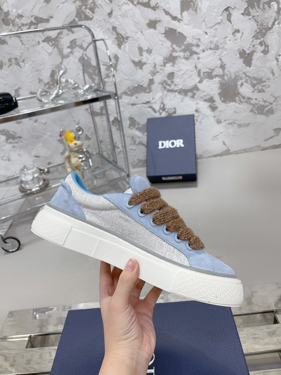 CD B33 Sneaker 30mm In Light Blue Mix Brown Suede 100677