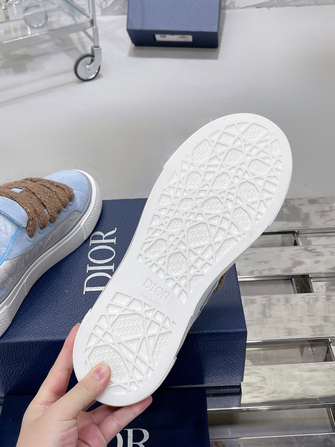 CD B33 Sneaker 30mm In Light Blue Mix Brown Suede 100677