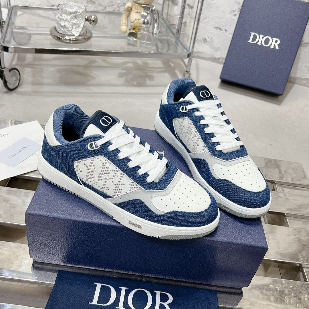 CD B27 Sneaker 30mm In Dark Blue Mix White Denim Fabric 100625