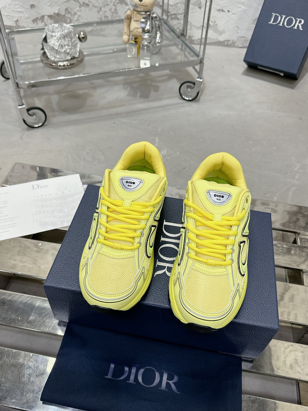 CD B30 Sneaker 35mm In Yellow Mesh Fabric 100642