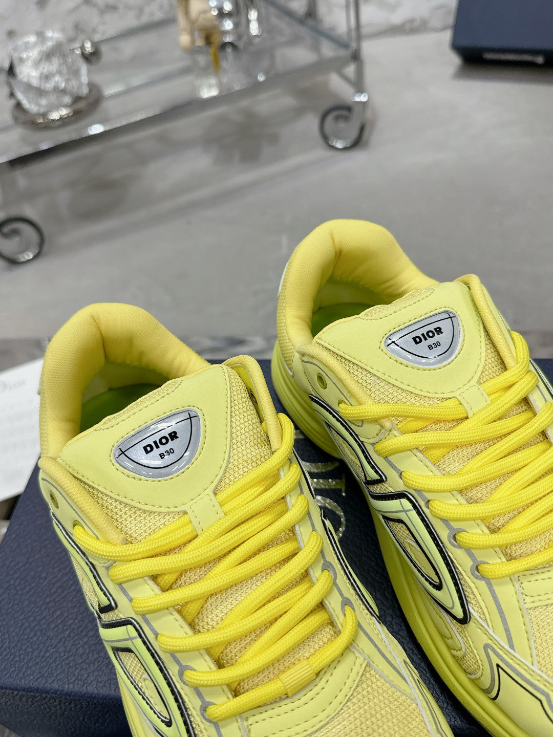 CD B30 Sneaker 35mm In Yellow Mesh Fabric 100642