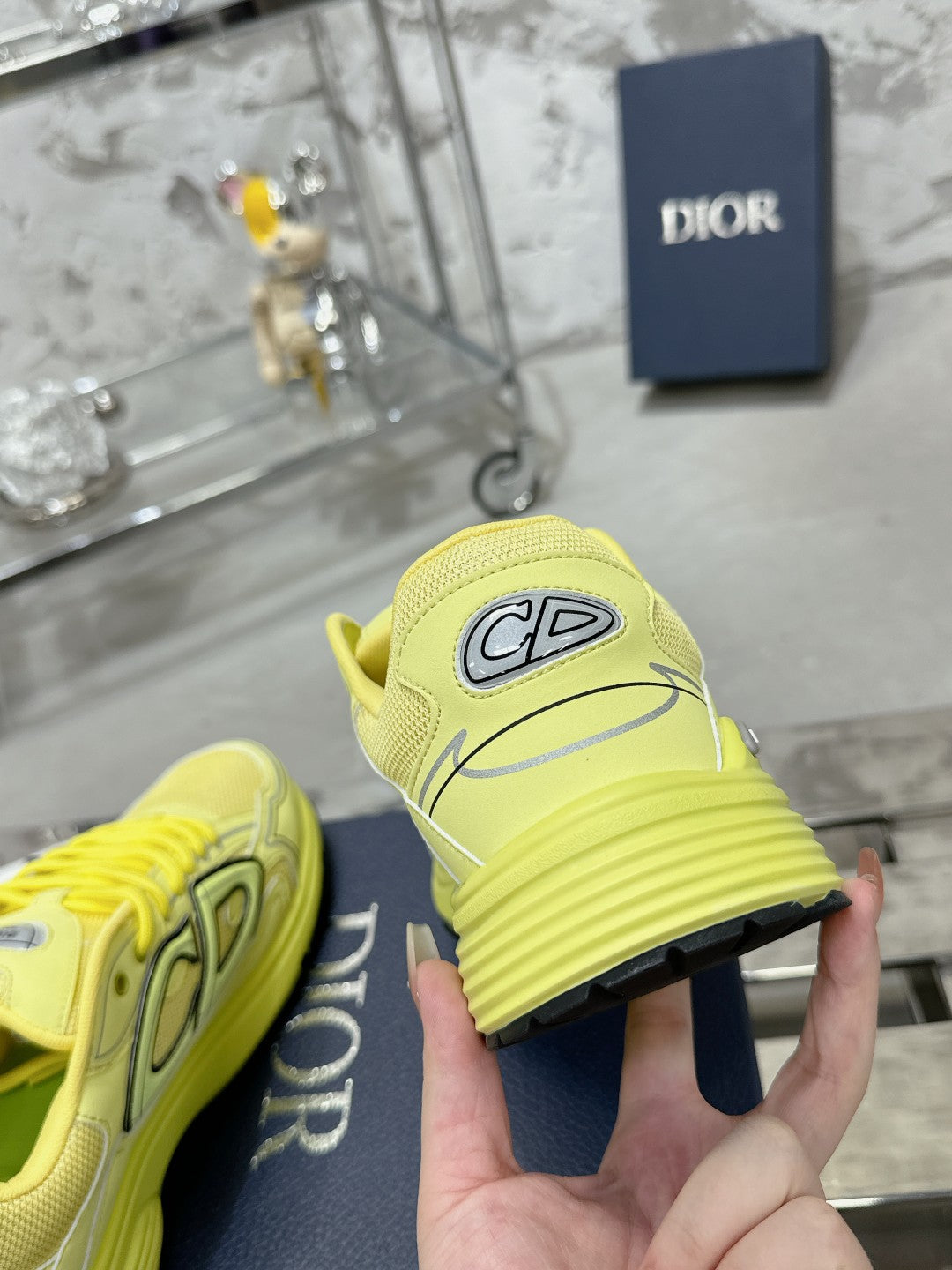 CD B30 Sneaker 35mm In Yellow Mesh Fabric 100642