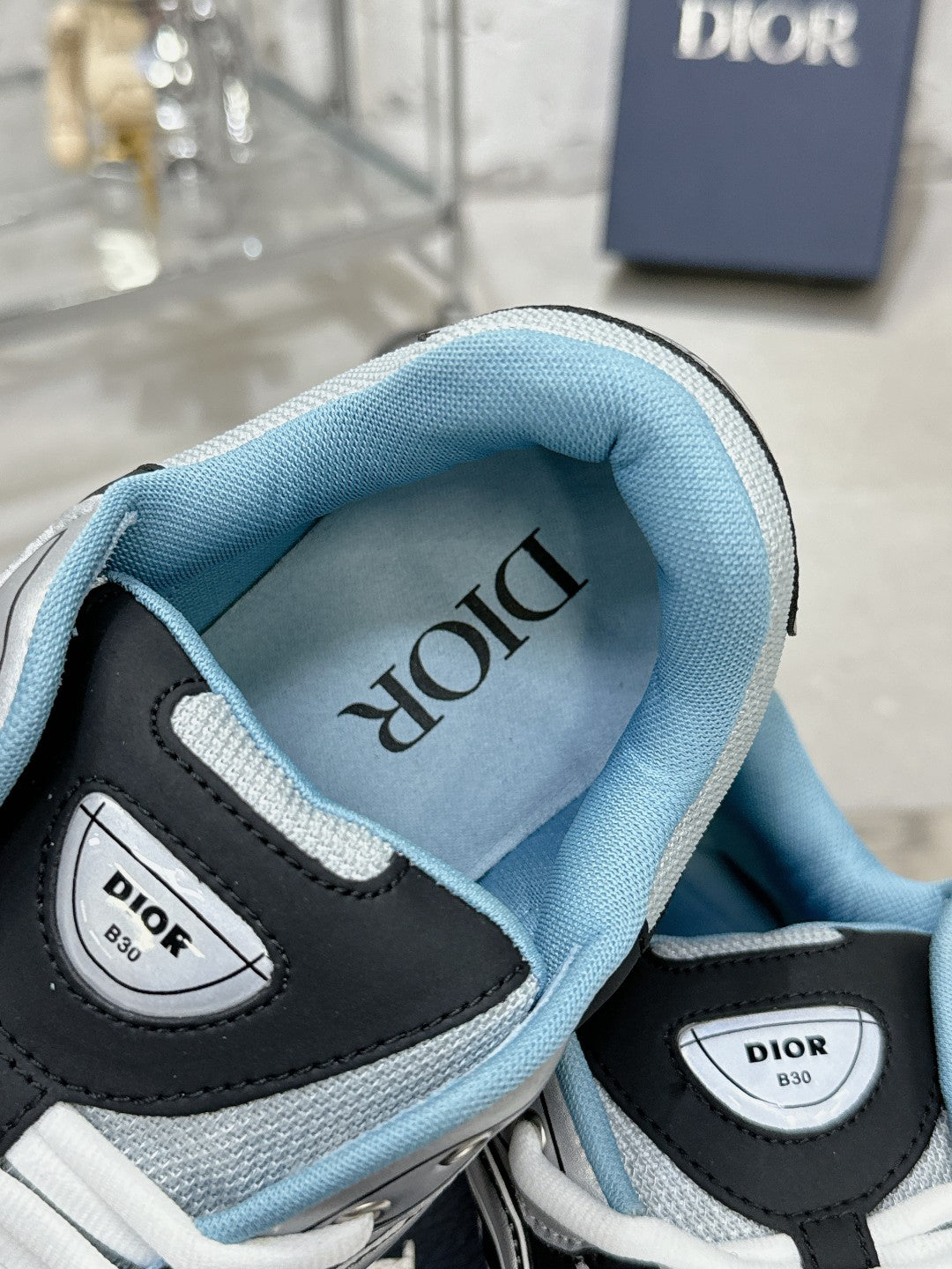 CD B30 Sneaker 35mm In Grey Black Mesh Fabric 100650