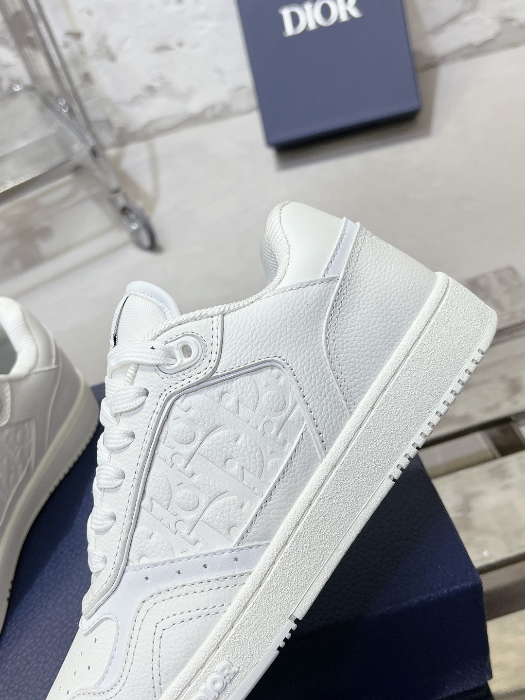 CD B27 Sneaker 30mm In White Calfskin 100629