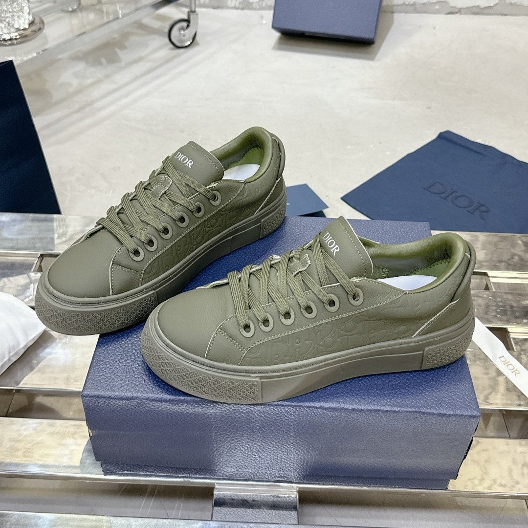 CD B33 Sneaker 30mm In Grey Green Monogram Calfskin 100556