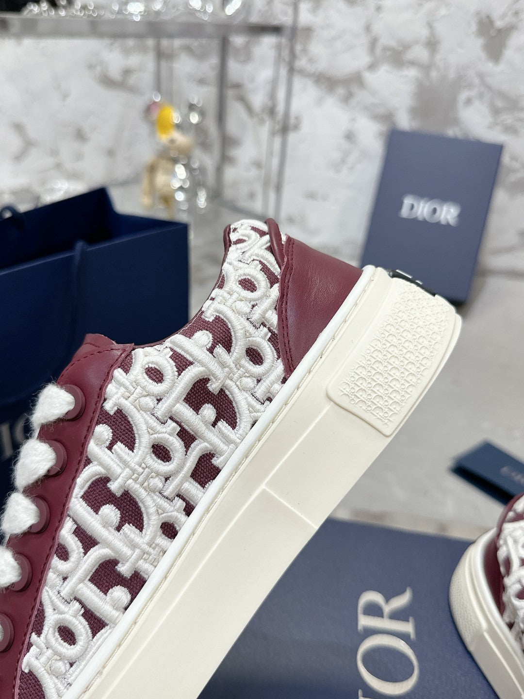 B33 Sneaker 30mm Burgundy Mix White Monogram Calfskin 103971