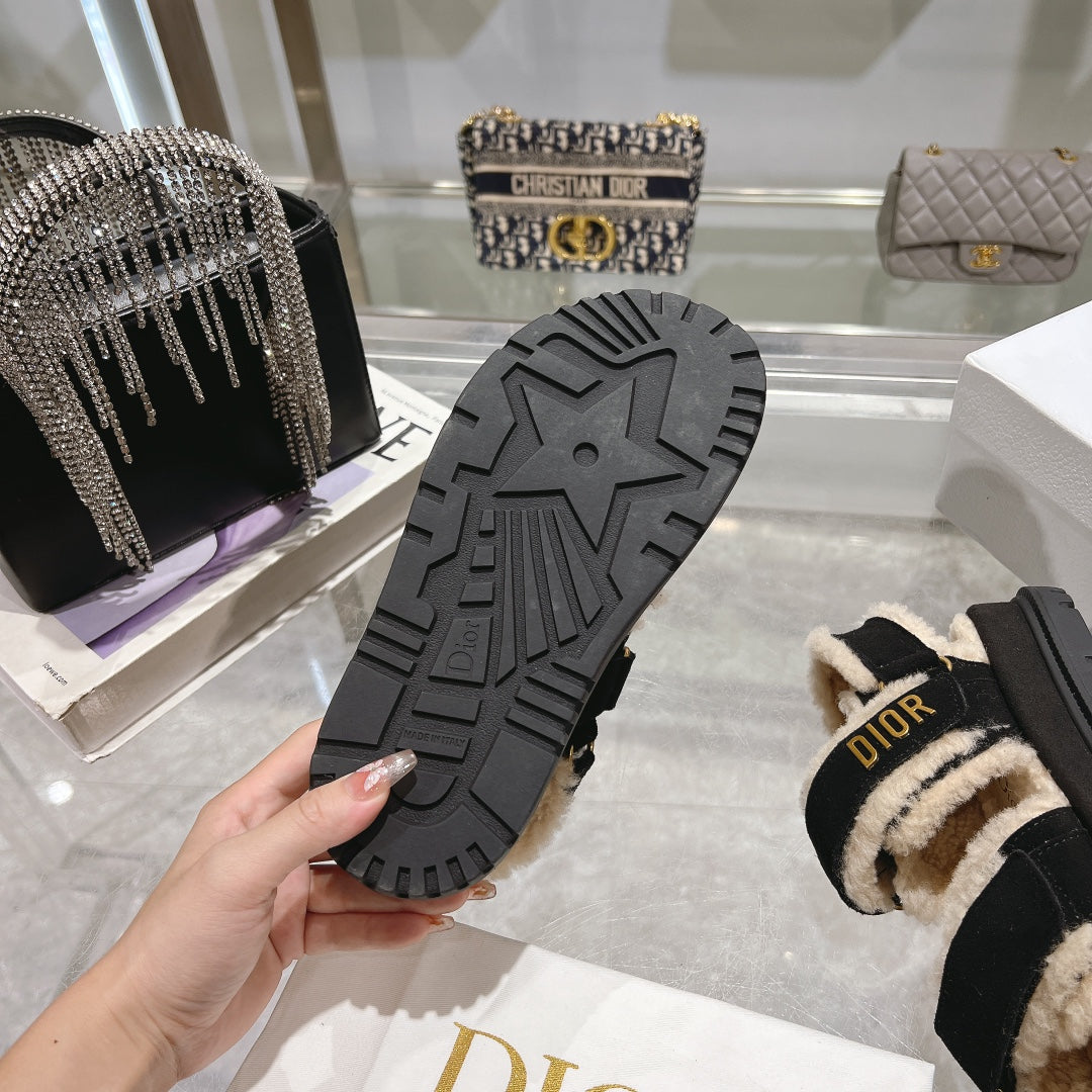 CD Dioract Sandal 40mm In Black Suede 996365