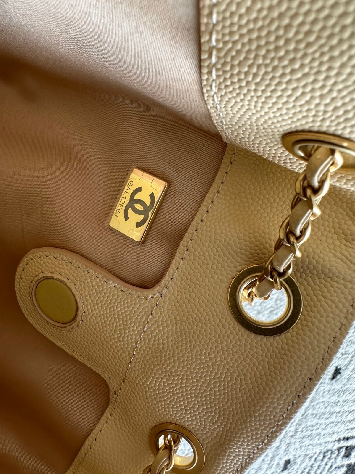 Chanel 2025 Backpack 23cm Light Yellow Grained Calfskin 318276