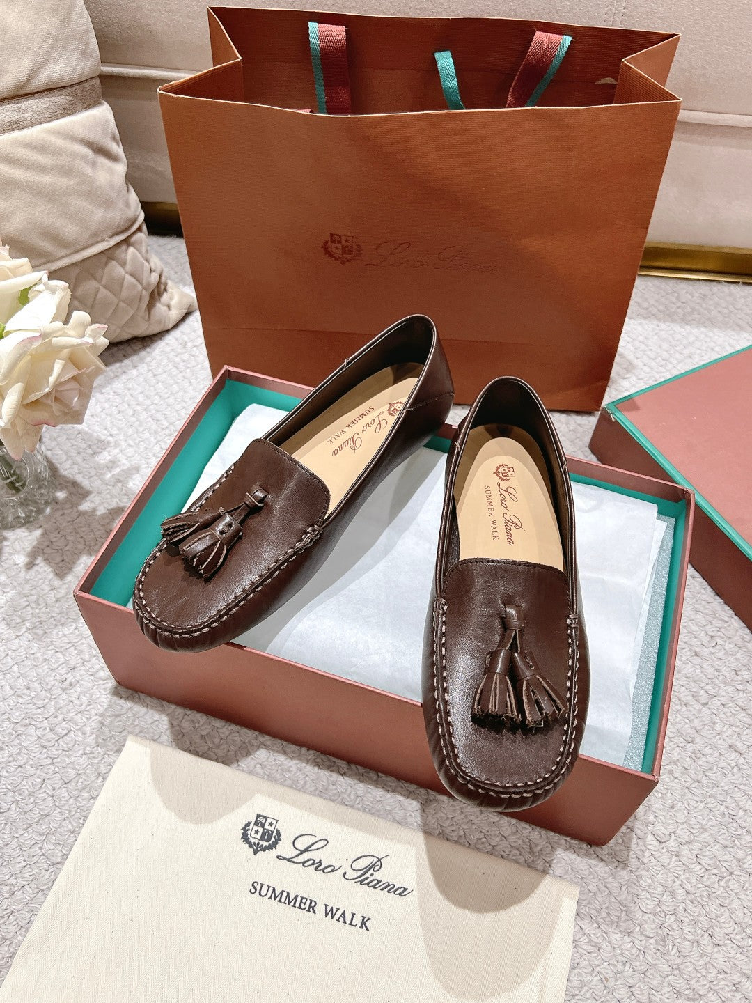 LP Dot sole walk mocassinown Syrup Brown Leather 215009