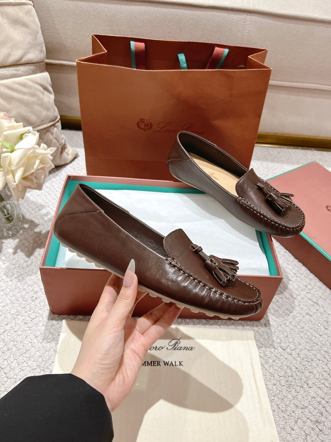 LP Dot sole walk mocassinown Syrup Brown Leather 215009