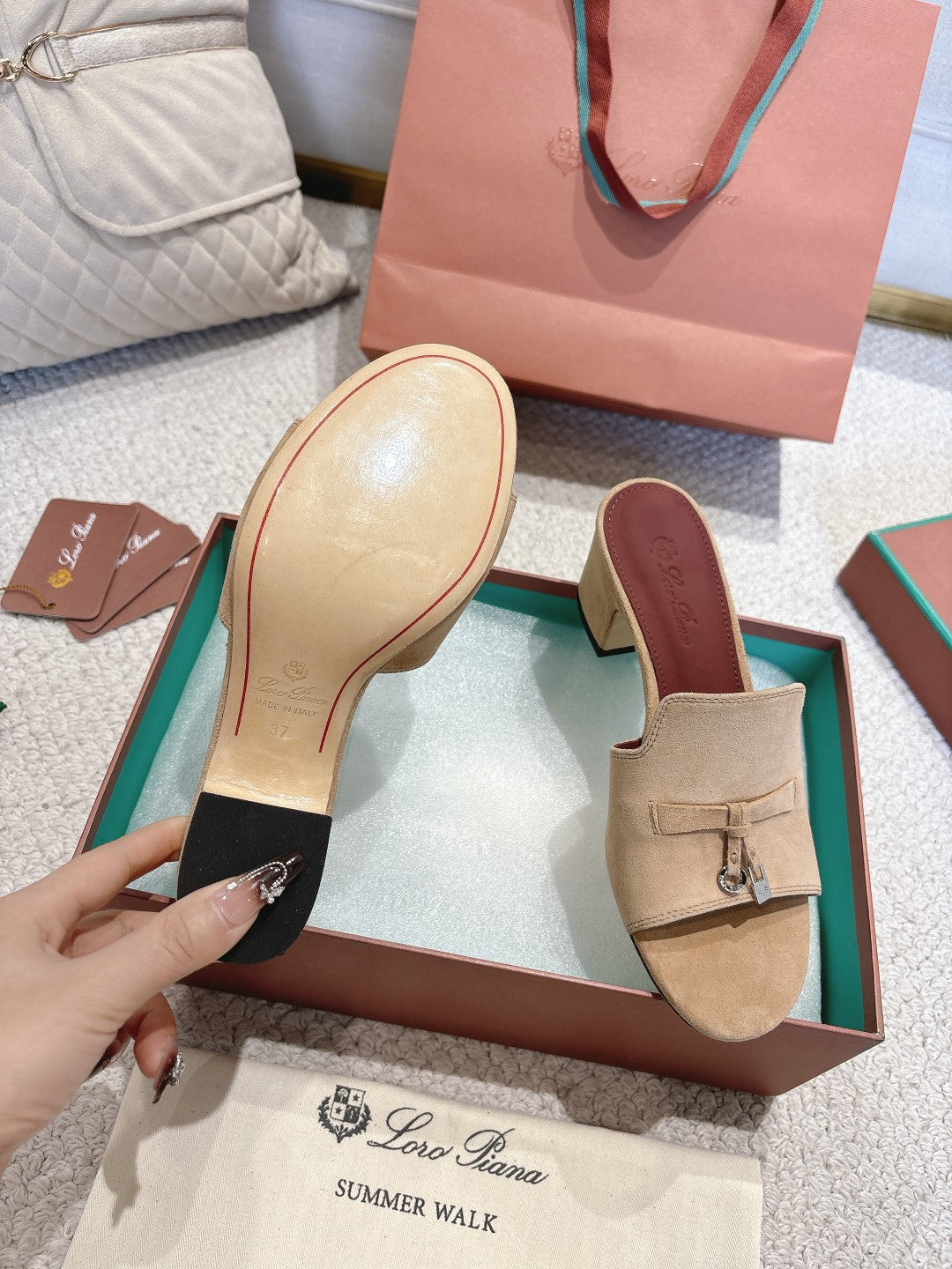 LP 25C Summer Charms Mules 55MM Mocha Suede 215030