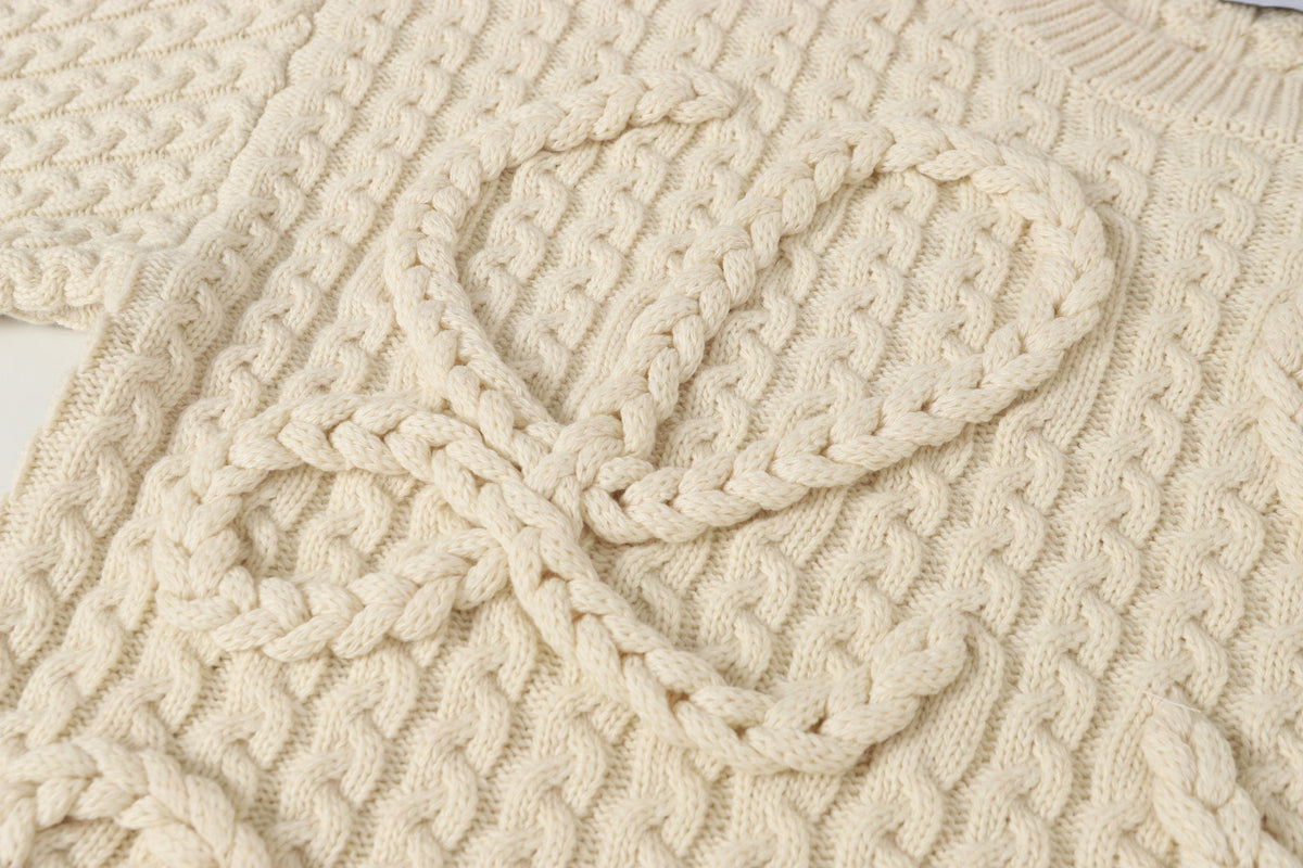 Loewe 2025 Anagram Cable-knit Sweater Cream Wool 315680