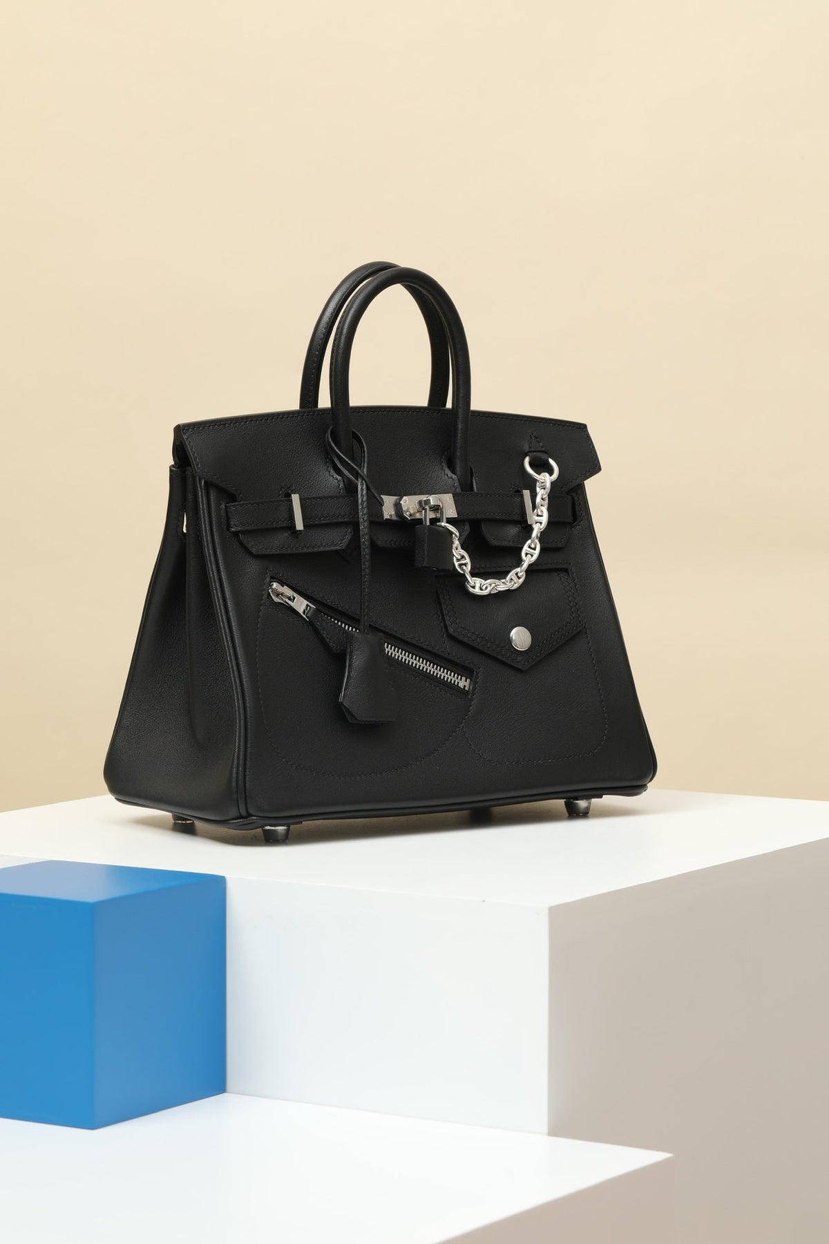 High-end Hermes 2026 Birkin Rock Bag 25cm Black Volupto Calfskin