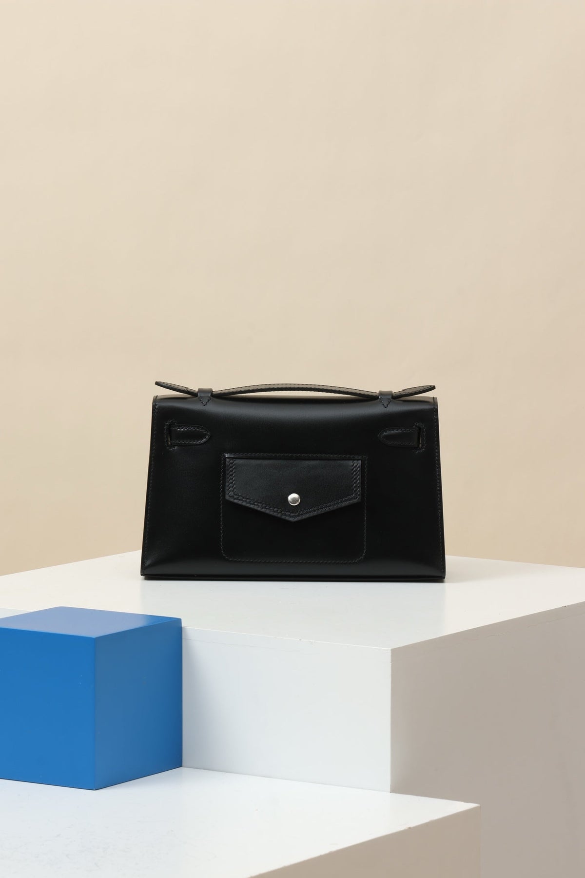High-end Hermes 2026 Kelly Pochette Rock Bag 22cm Cowhide