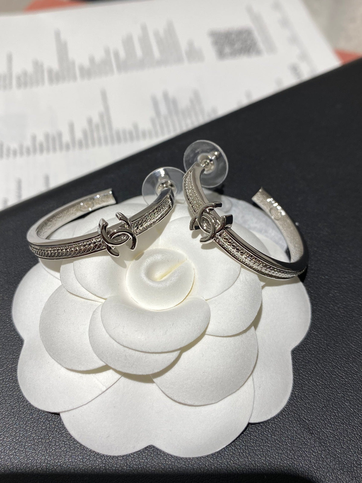 CC Double C Snake Bone Circular Hoop Earrings