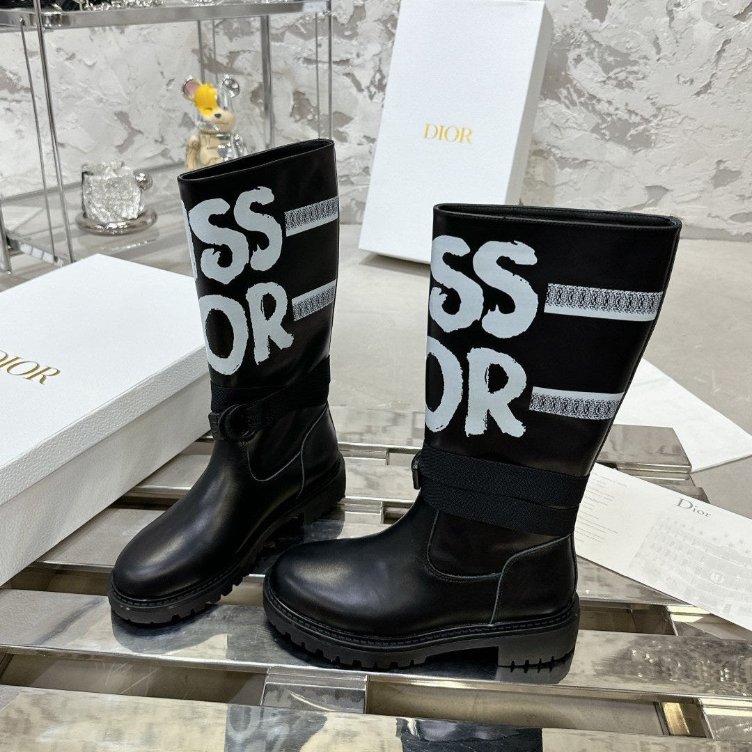 CD D-Major Boot In Black Lambskin 100578
