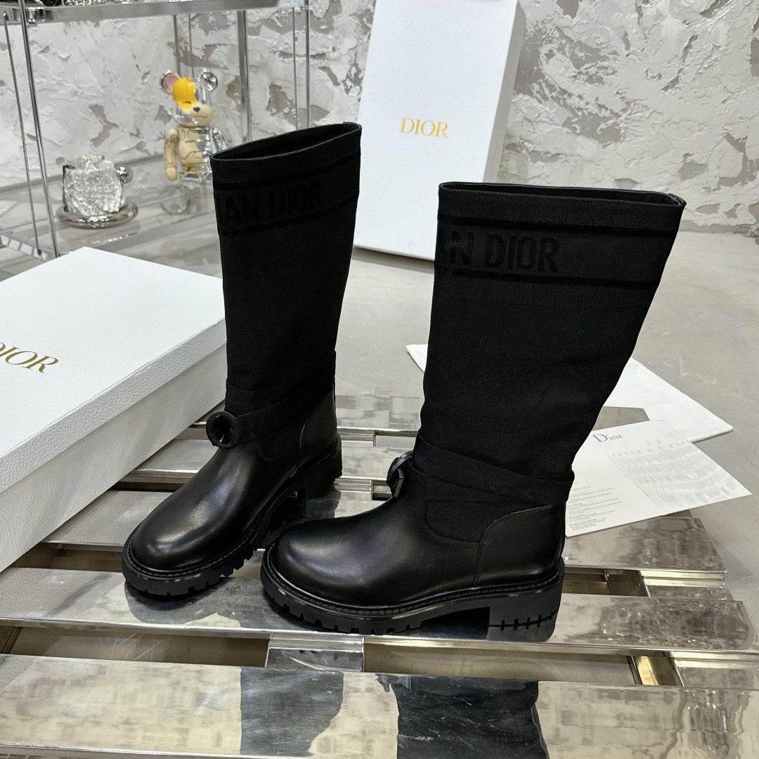 D-Major Boot In Black Denim Fabric 100568