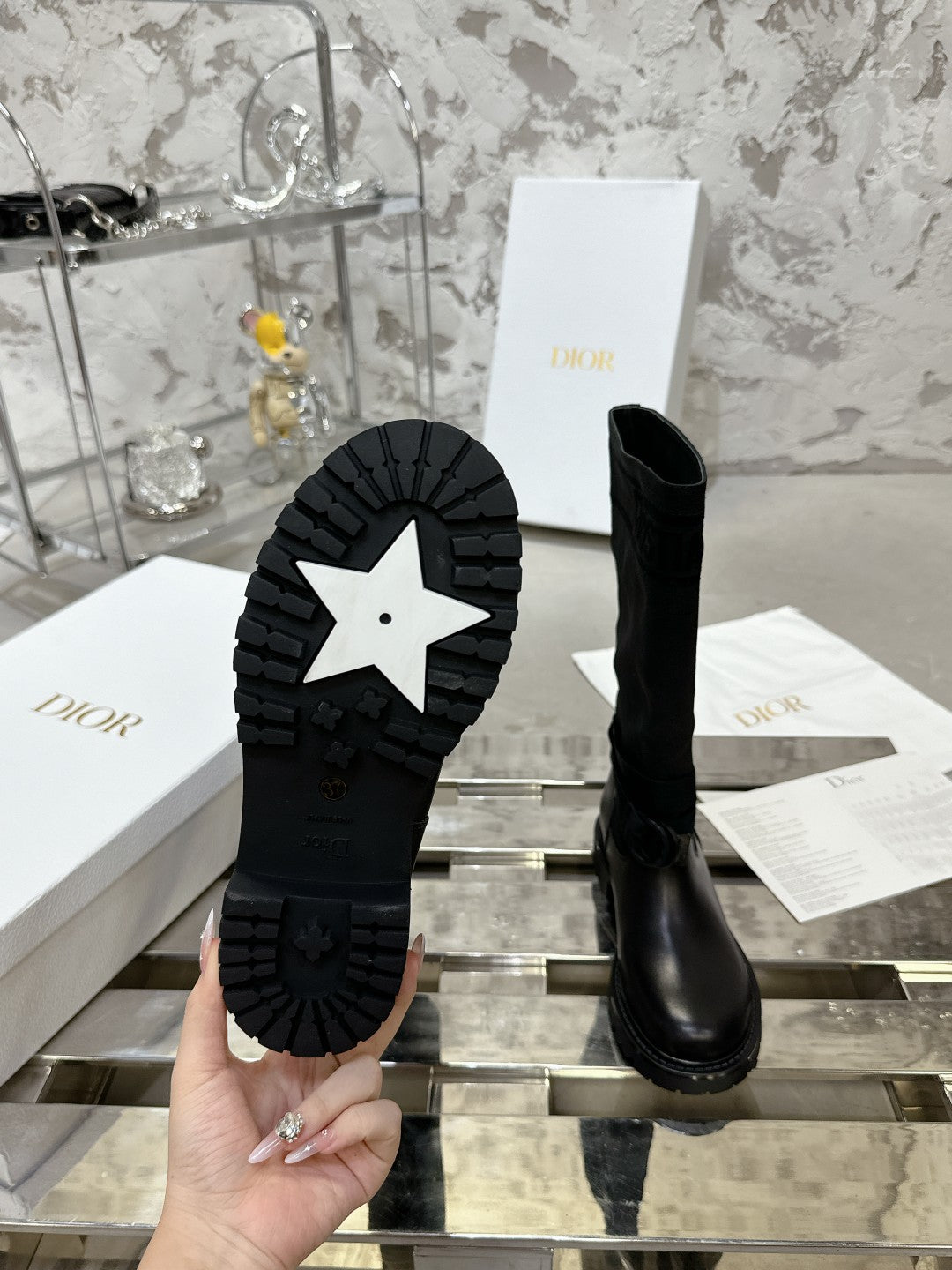 D-Major Boot In Black Denim Fabric 100568