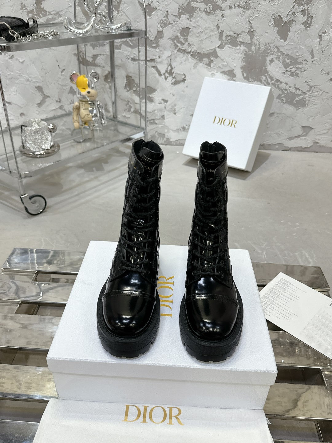 CD D-Unit Ankle Boot In Black Glossy Cowhide 100585