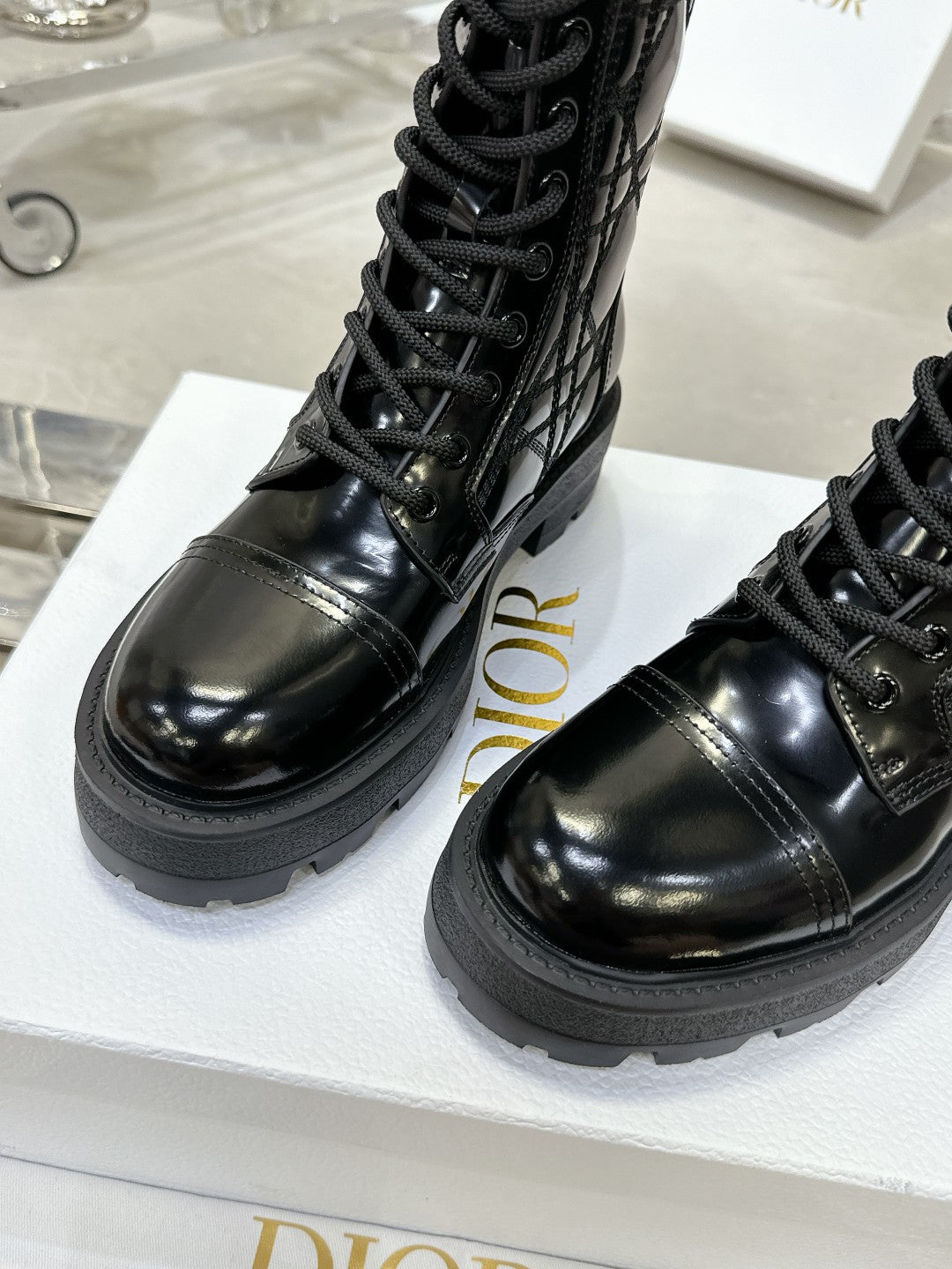 CD D-Unit Ankle Boot In Black Glossy Cowhide 100585